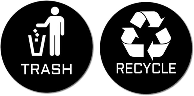 securepro 标志回收和垃圾贴纸(1 个垃圾桶   1 个回收器)适用于各种