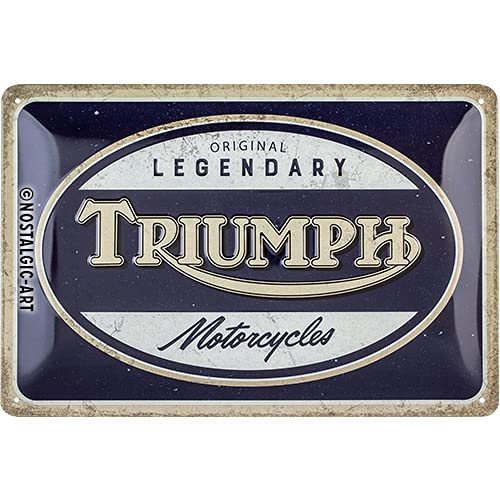 nostalgic-art 复古锡标志凯旋 - 摩托车配件粉丝的礼物想法,金属复古