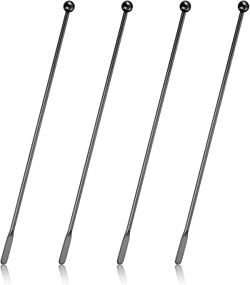 1 厘米)饮料搅拌器金属带小矩形桨,可重复使用的咖啡吧巧克力牛奶搅拌