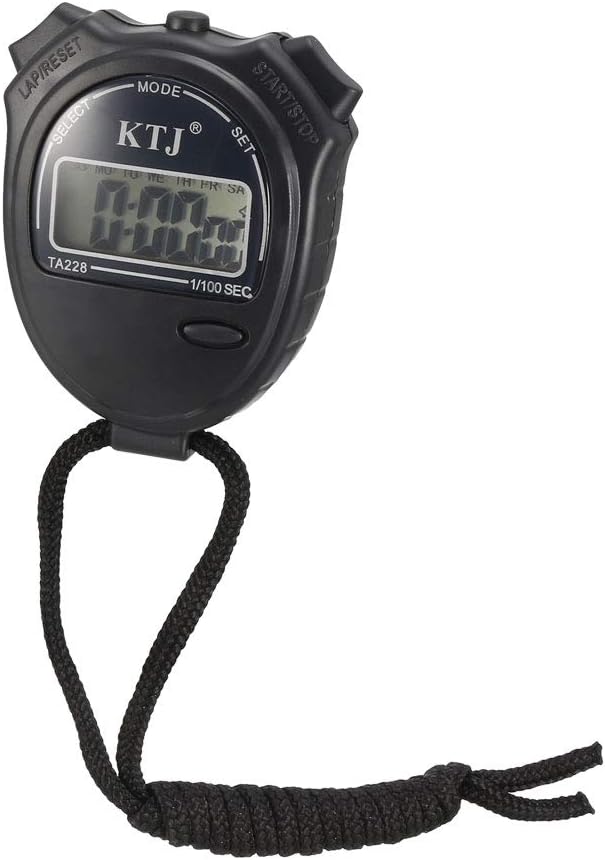 uxcell数字运动秒表计时器专业手持式lcd计时器带日期时间和闹钟功能