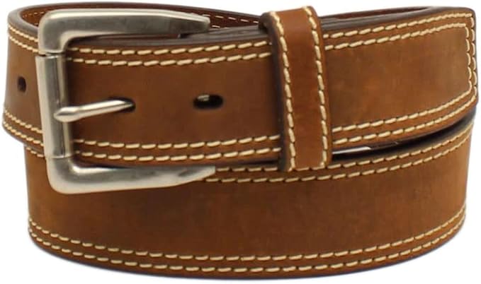 ariat 3.81 cm 标志双缝线中号棕色腰带