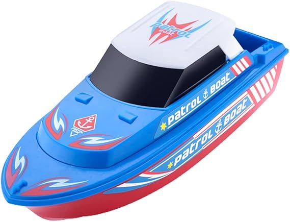 快艇水上玩具,电动巡逻船海岸警卫队船只玩具警察快艇模型玩具,带警报