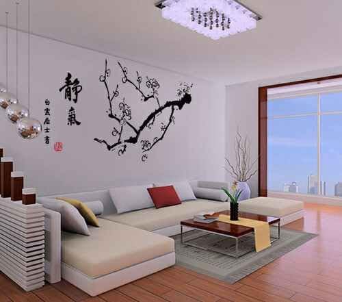 gexing100 个性一百 aaa1096 静气梅花 白云居士 电视沙发背景墙水墨