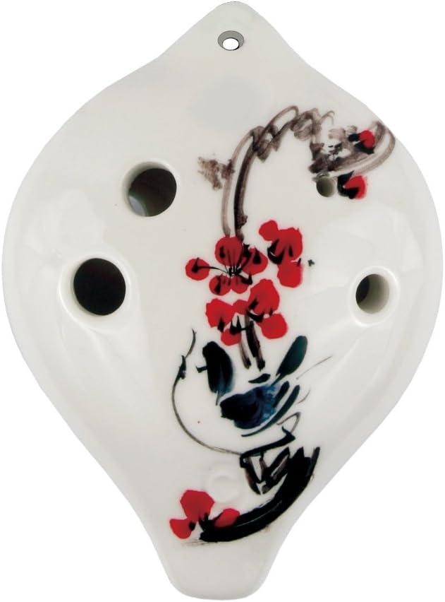 tng陶笛 六孔中音c调心型彩绘陶笛 (梅花)