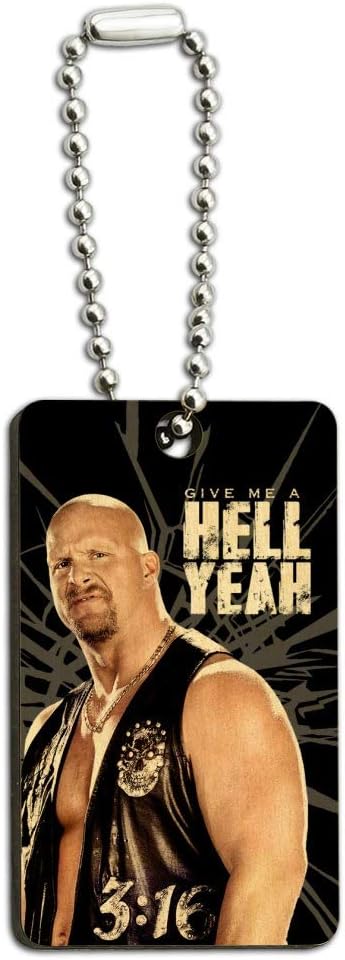 wwe stone cold steve austin hell yeah 木制矩形钥匙扣钥匙扣