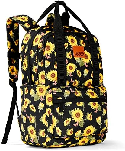 choco mocha 经典基本款手提包,适合少女, 向日葵-黑色, 手提包背包