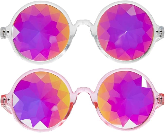 festivals万花筒rave眼镜彩虹棱镜太阳镜不含护目镜