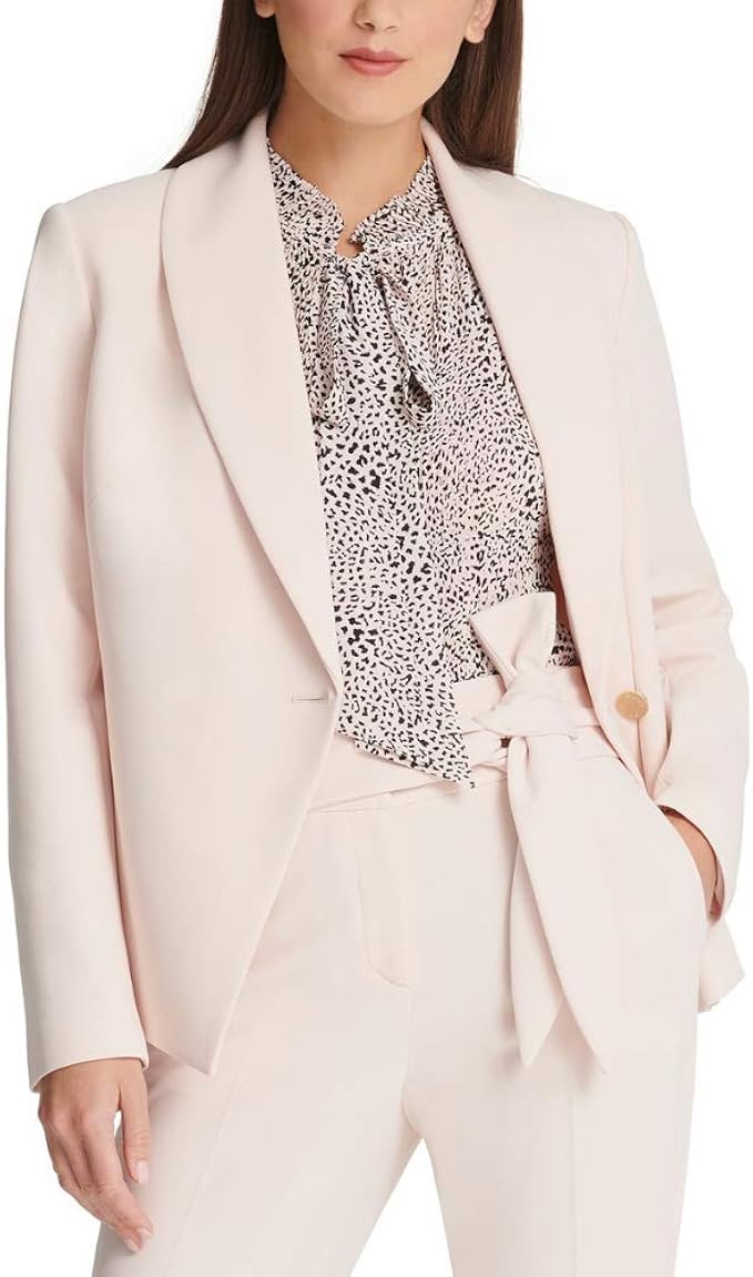 dkny 女式粉色纽扣西装外套工作服夹克 6 码