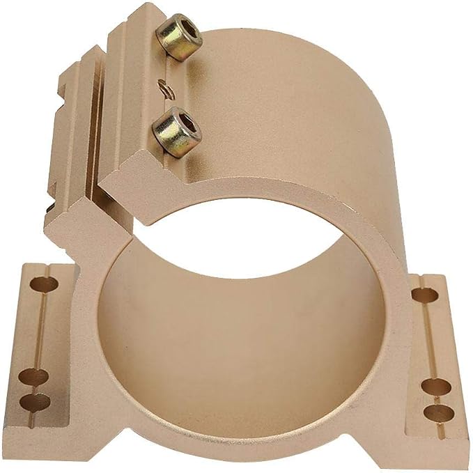主轴电机安装支架 - 金色主轴电机安装支架夹持器夹具雕刻机工具 80mm