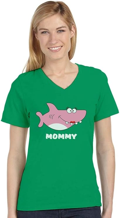 tstars - mommy shark doo doo doo 礼物送给妈妈 v 领修身女式 t 恤