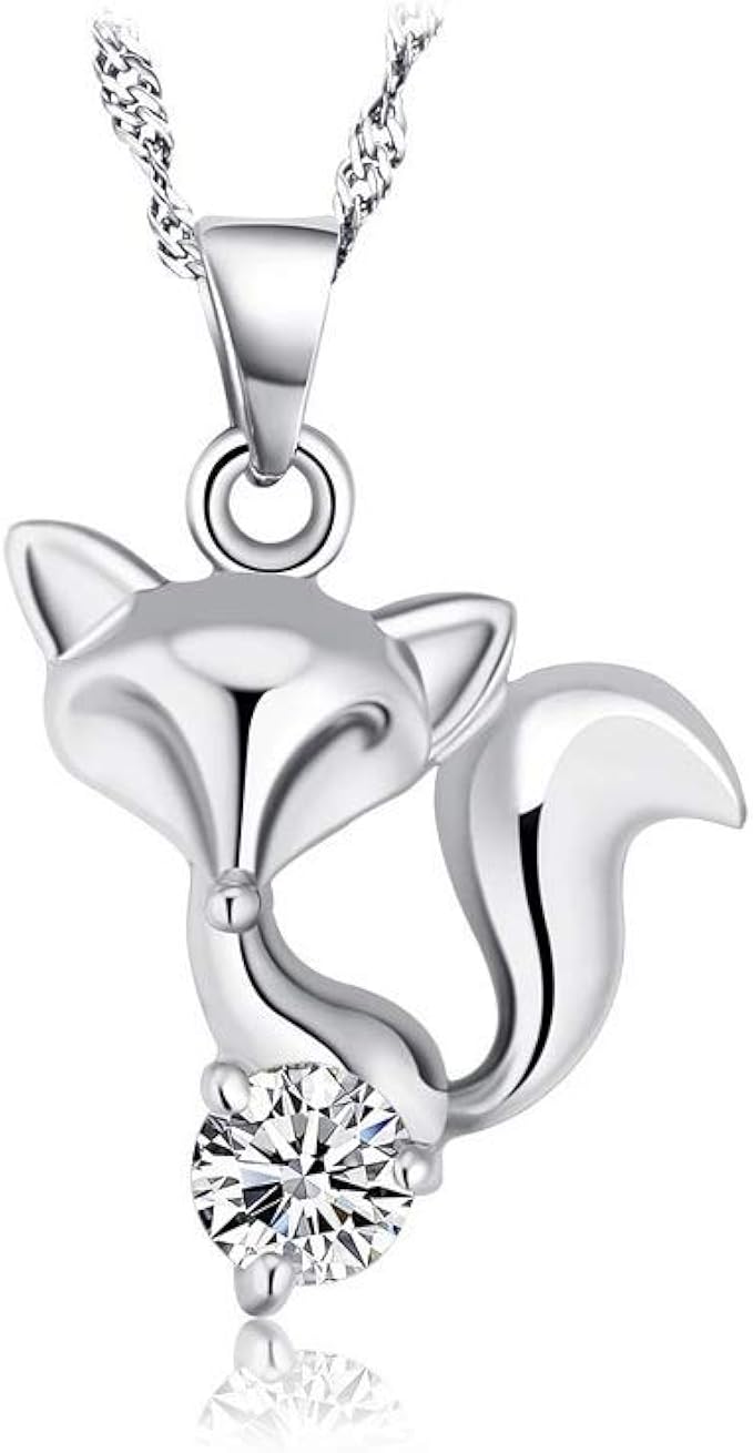 狐狸项链情人节 - 银色项链狐狸商品珠宝礼品