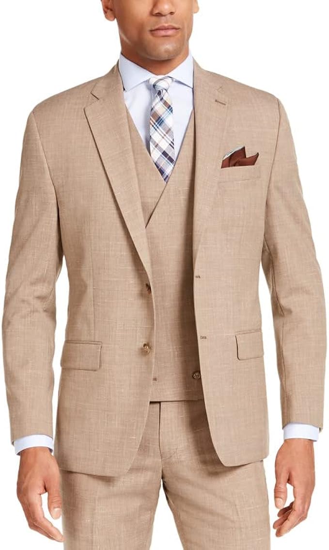 lauren ralph lauren 拉夫劳伦男式经典修身 ultraflex 弹力纹理西装