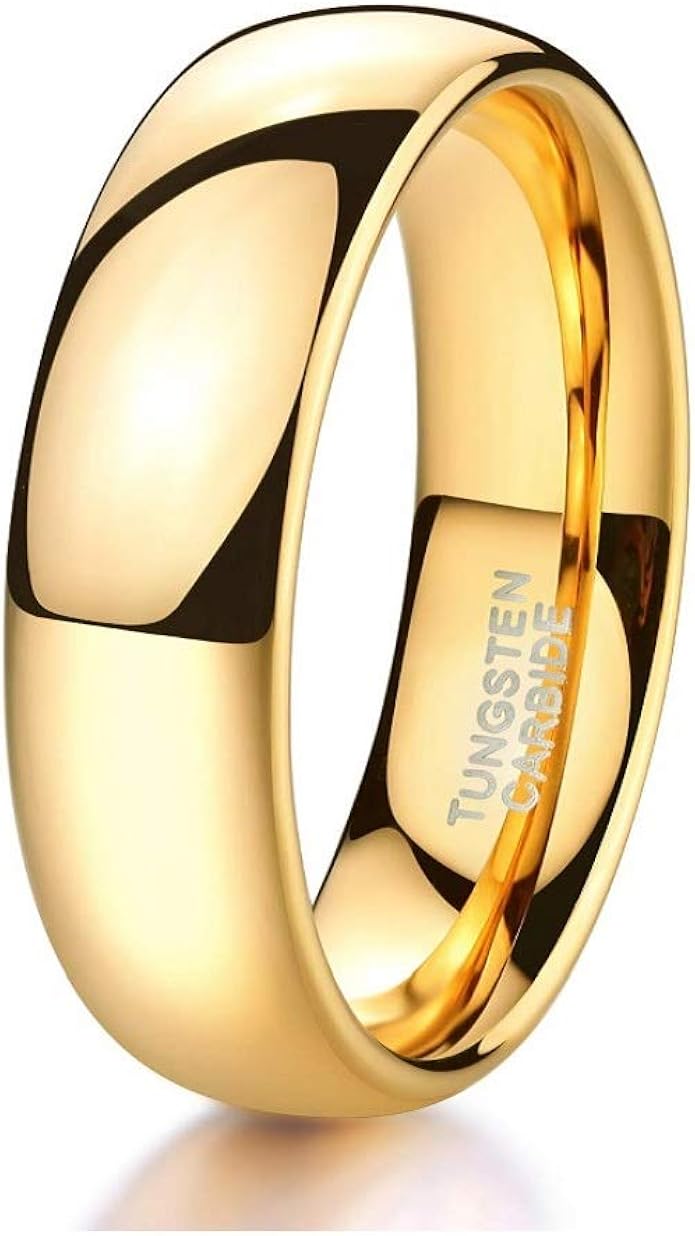 4mm 5mm 6mm 7mm 8mm 钨白/黄金/玫瑰金/黑色婚戒男士女士平顶抛光