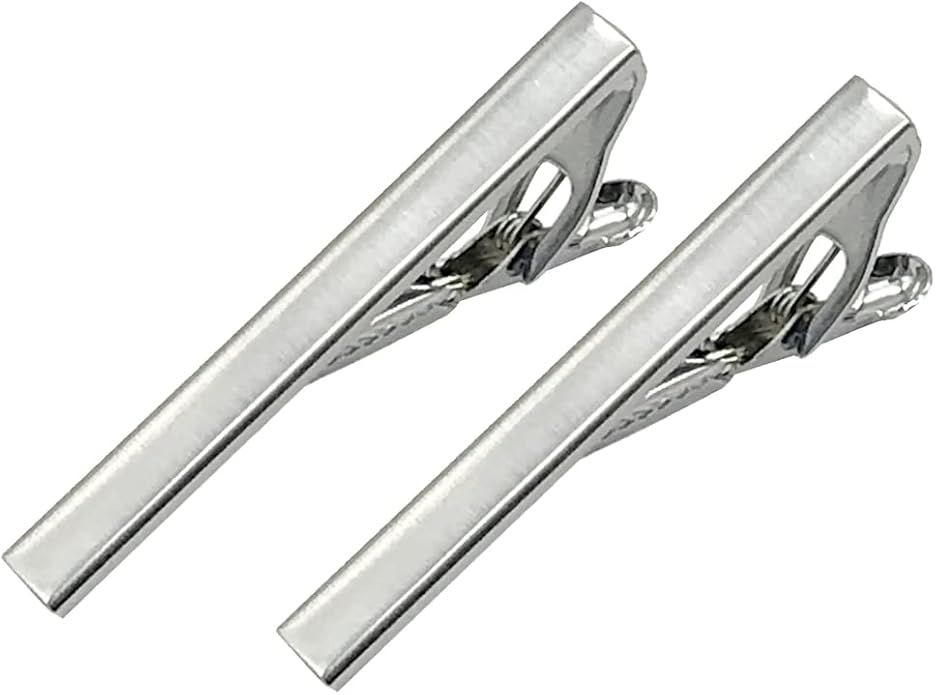 meshow 2.1 英寸长款男式领带夹扣杆套装 适用于普通领带弹簧加载端