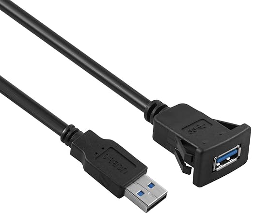 嵌入式安装 usb 线,方形单端口 usb 3.
