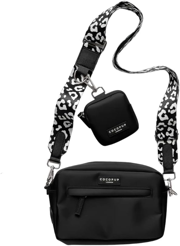 cocopup - 狗狗散步包套装 - 黑色豹纹带*袋