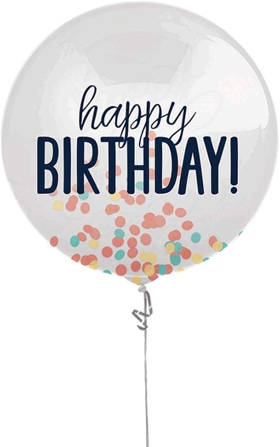 "happy birthday!" 24 英寸大型乳胶彩虹五彩纸屑气球 - 1 件