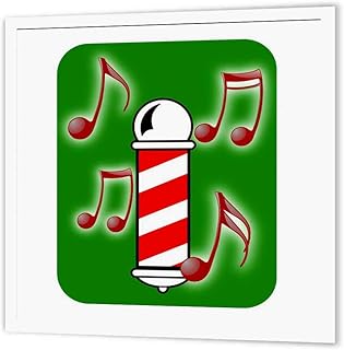 3drose ht_38183_2 red white barbershop pole with notes on green