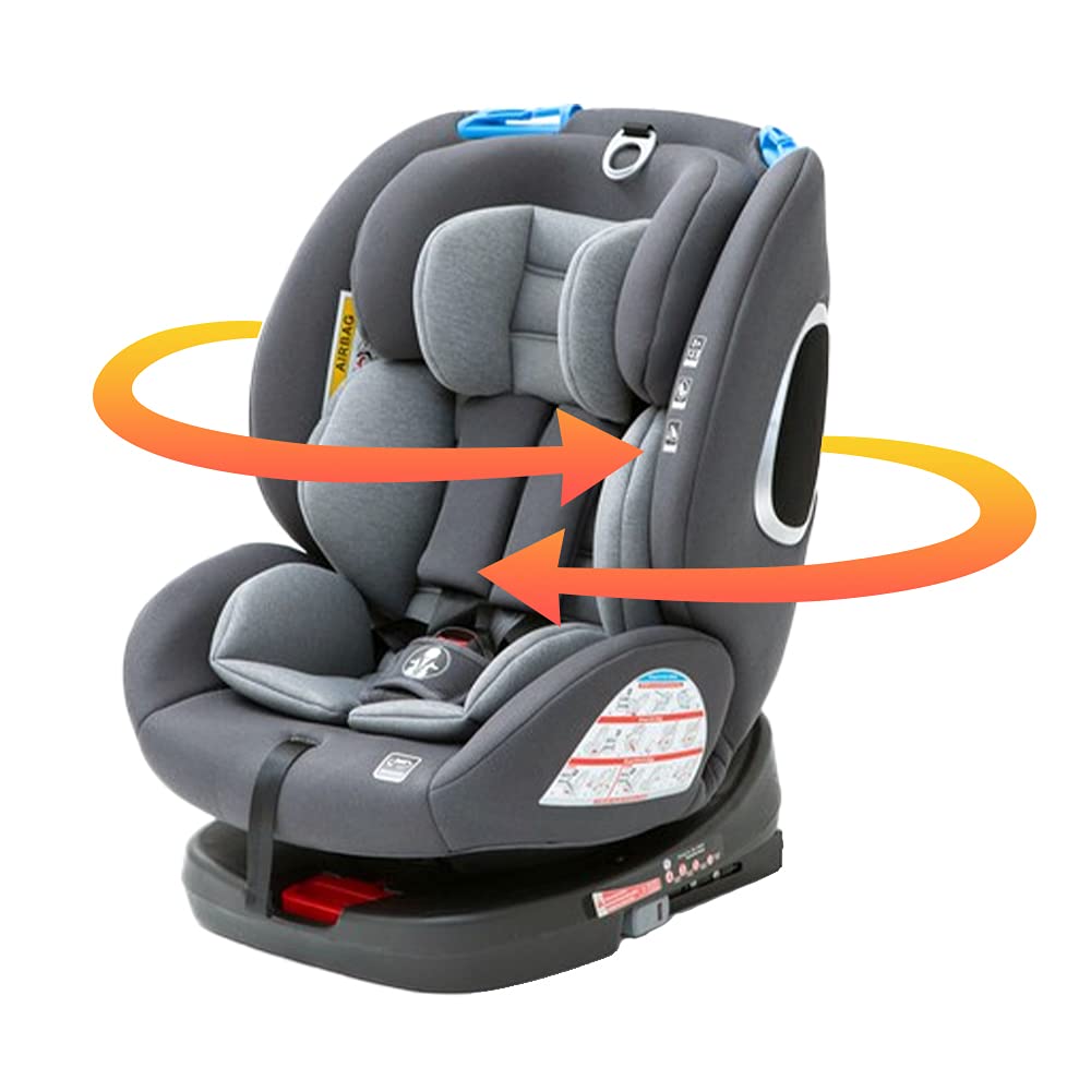 アイリスプラザザ (IRIS PLAZA) ISOFIX fixed child safety seat rotating newborn and adolescent seat baby seat commuting ECE R44 qualified black 0 months~4571303934027