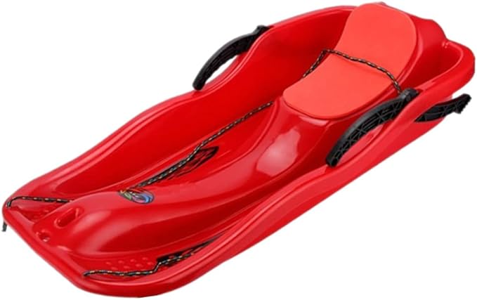 塑料 toboggan 下坡拉雪橇带刹车拉绳和两个把手,耐用儿童成人雪橇 