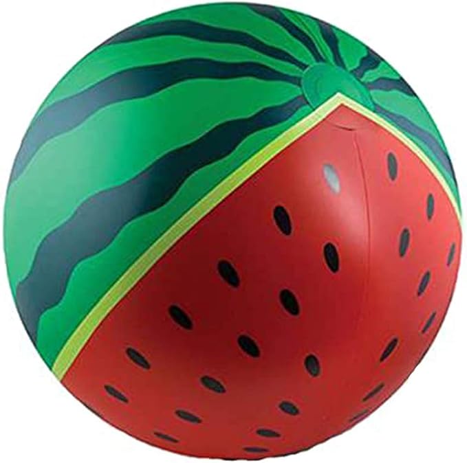 9 厘米)充气西瓜海滩球成人玩水球游戏球,适合户外沙滩水上运动