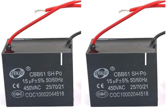 cbb61 2 件 15uf 启动电容450v 交流电风扇电容器 cbb 电机运行电容器