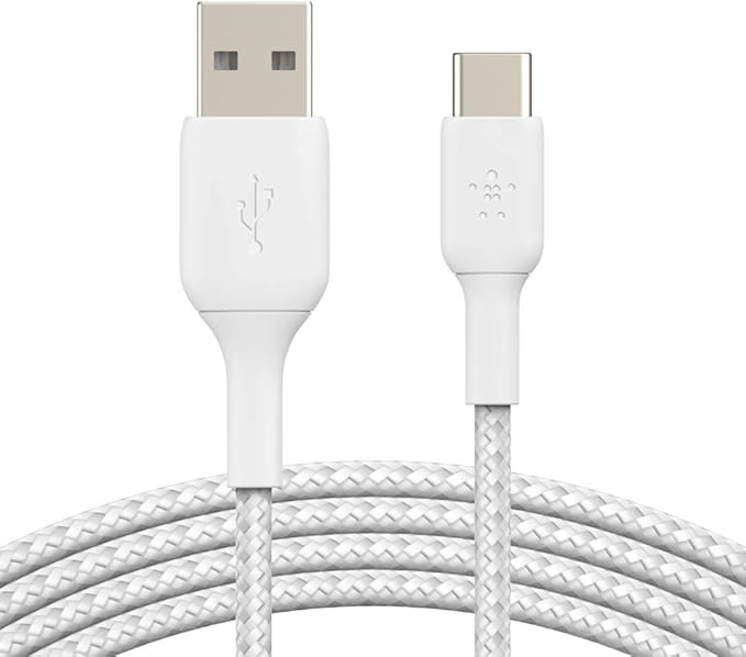 Belkin 贝尔金 Belkin 贝尔金cab002bt2mwh 编织usb C 充电线 适用于note10 S10 Pixel 4 Ipad Pro Nintendo Switch 等的usb Type C 电缆 6 5 英尺 约198 25 Cm 白色 价格报价图片评测多少钱