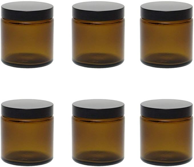mikken 6 棕色玻璃罐 120 毫升 / 软膏罐 / 奶油罐 香料罐 棕色玻璃带