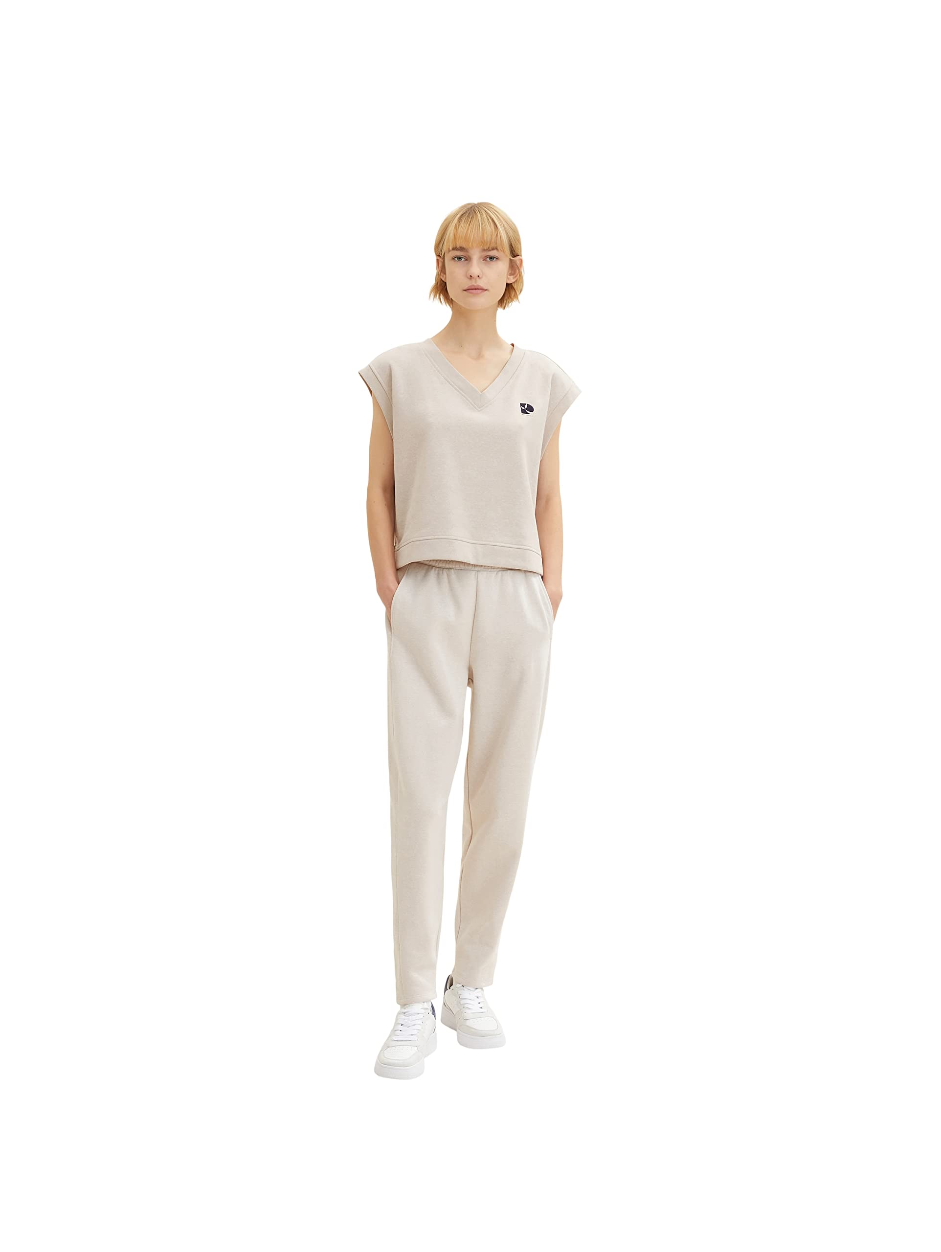 TOM TAILOR Denim Women's sweatpants with decorative stitches