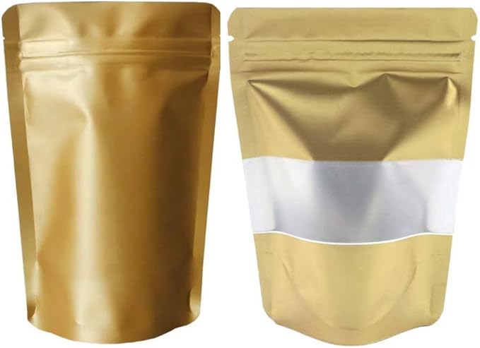 100 件聚酯薄膜袋用于食品储存,可重新密封铝箔包装袋防异味饼干聚酯