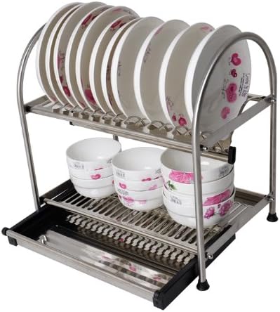 志升纯不锈钢碗碟架碗盘架子厨房置物架餐具架厨房用收纳架 厨具 亚马逊中国