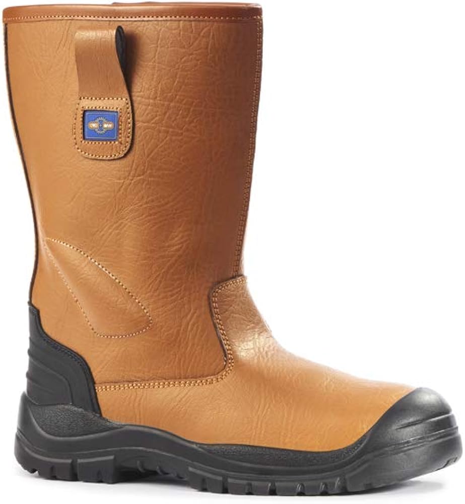 pro man pm104 s1p 棕褐色钢头帽毛皮衬里*靴工作靴 ppe