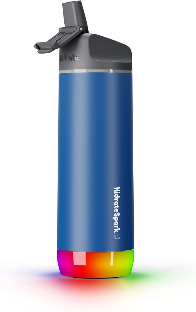 hidratespark pro 智能水瓶,跟踪进水量和发光,提醒您保持水分 - 吸管