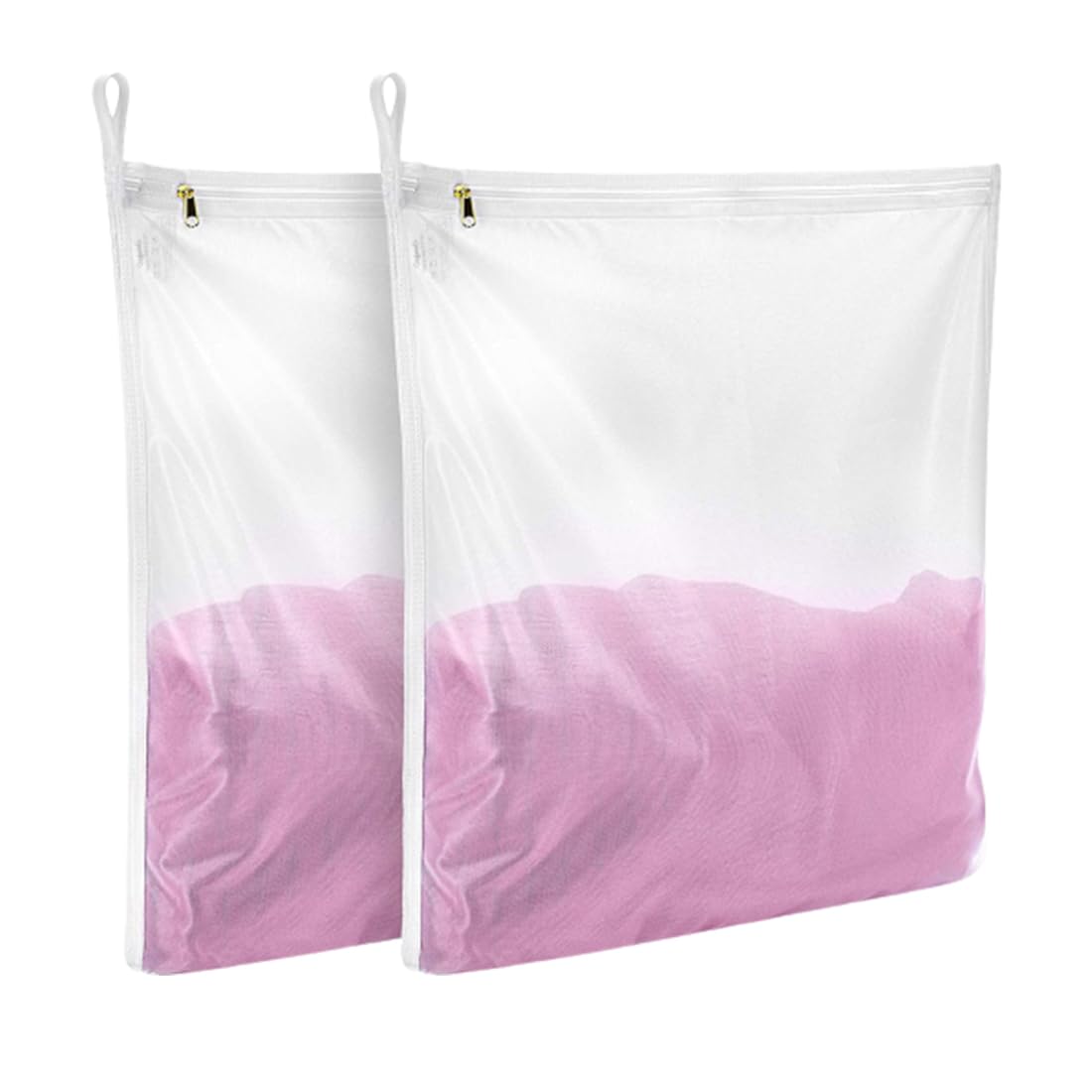TSUWNO packaged laundry bag,2 large laundry nets with zipper, suitable for washing machines, especially durable, with reliable claps, suitable for curtains, coats, sweaters, bedding, 60 x 80 cm