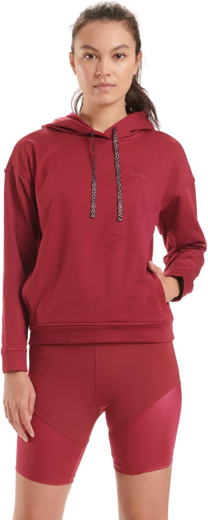 spalding 女士 activewear heritage 拼色连帽运动衫