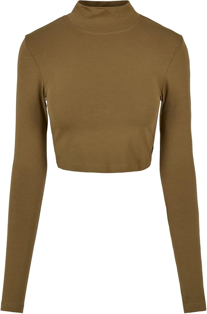 urban classics 女式*短版高领长袖 t 恤