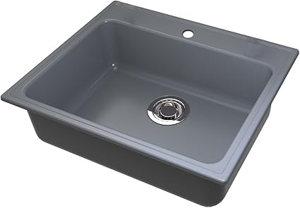 Teyunsi石英石水槽厨房大双槽洗菜盆洗碗池花岗岩水盆 浅灰 亚马逊中国 家居装修