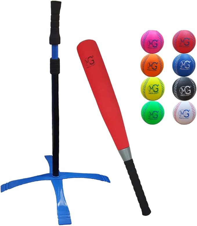 t 球,t 恤球,t 恤套装,1 个巨型泡沫球,8 个泡沫棒球,各种颜色,训练