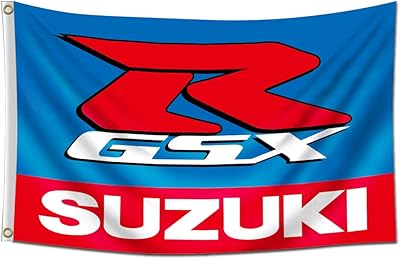 铃木摩托车旗帜 gsxr (3x5英尺,重型,耐用的 150d 涤纶)2 个黄铜索环