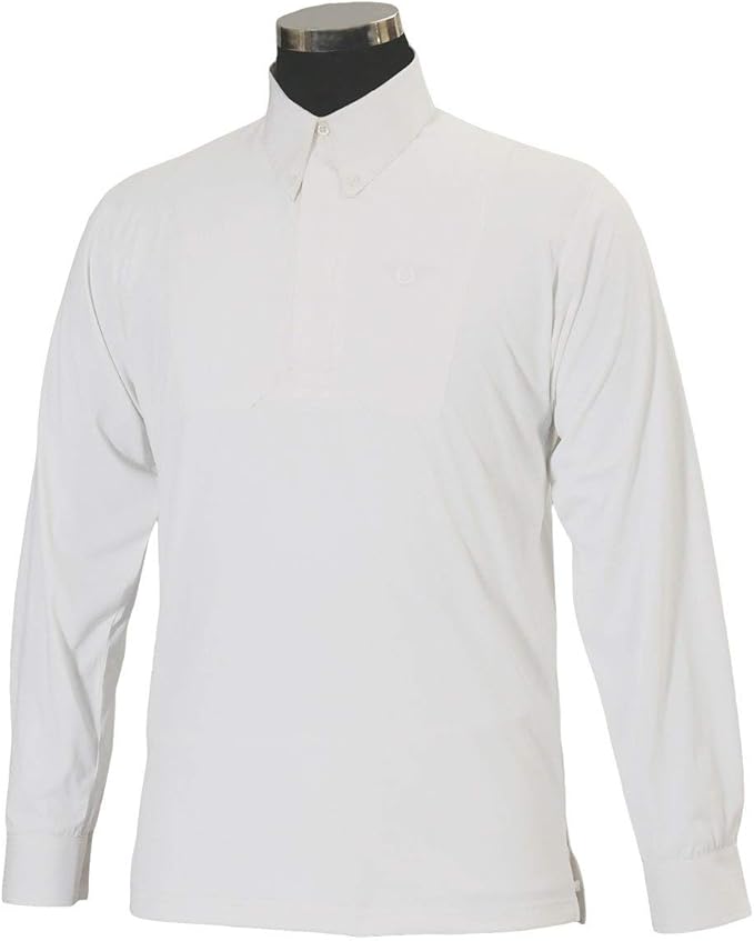 tuffrider adam 男孩长袖展示衬衫白色 s ch