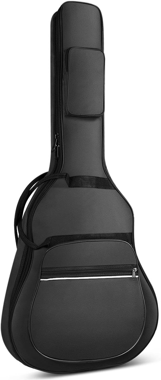 flexzion 原声吉他琴包柔软经典 41 42 英寸黑色吉他保护套保护套旅行
