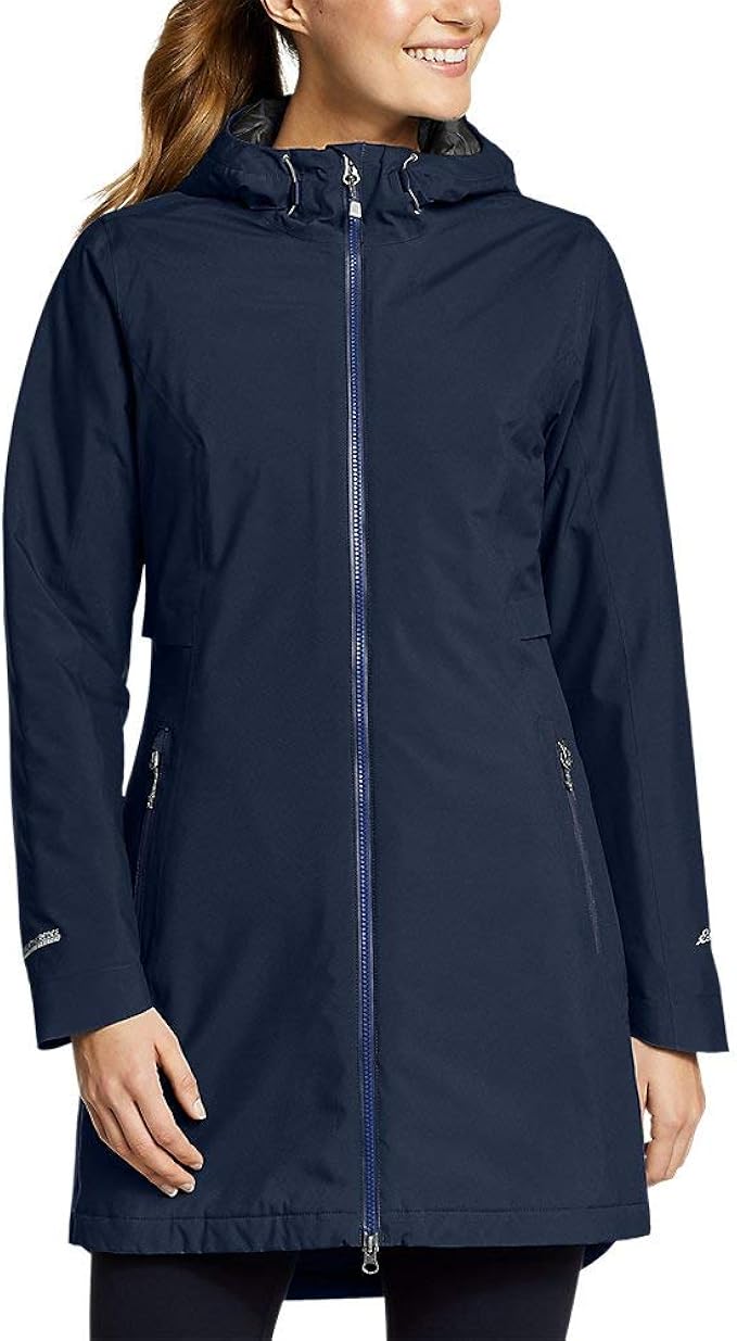 eddie bauer 女士云帽弹力保暖风衣