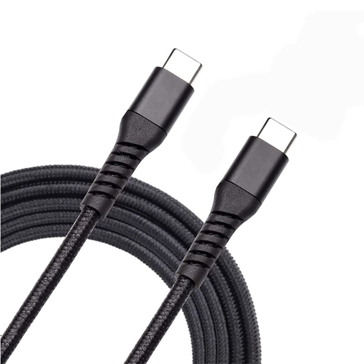 HTC USB-C to USB-C cable,100W PD (20V/5A) fast charging USB-C,6.6FT nylon braided Type-C cable, compatible with Samsung Galaxy S21/S20+/Note 10, iPad Pro, MacBook Pro, Google Pixel, etc. (Black)