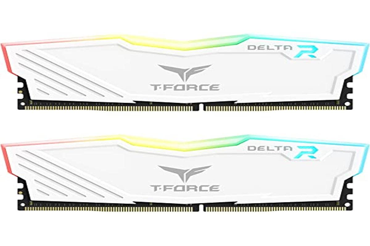 TEAMGROUP Team T-Force Delta RGB DDR4 Gaming Memory, x 6 GB,00 MHz,88 Pin DIMM, white