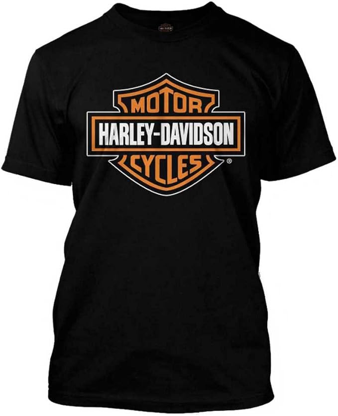 harley-davidson 男士橙色酒吧和盾牌黑色 t 恤 30290591