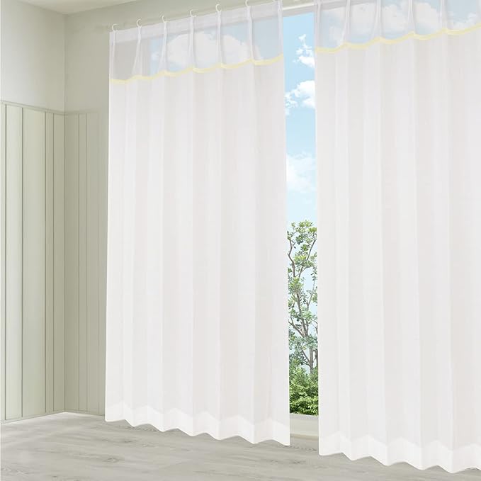 kurenai 透气网眼顶部隐私窗帘 sora kaze 日本制造夹褶窗帘适用于