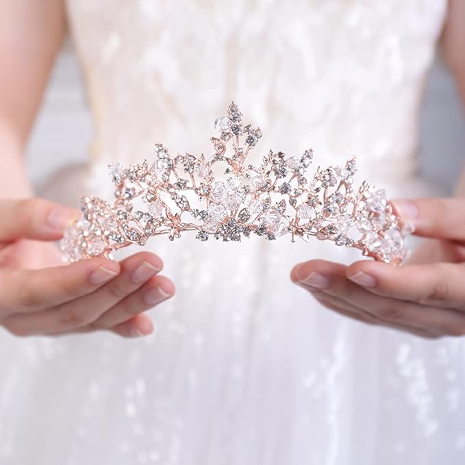 jwicos 水钻皇后皇冠女士和女孩摄影道具(粉色)
