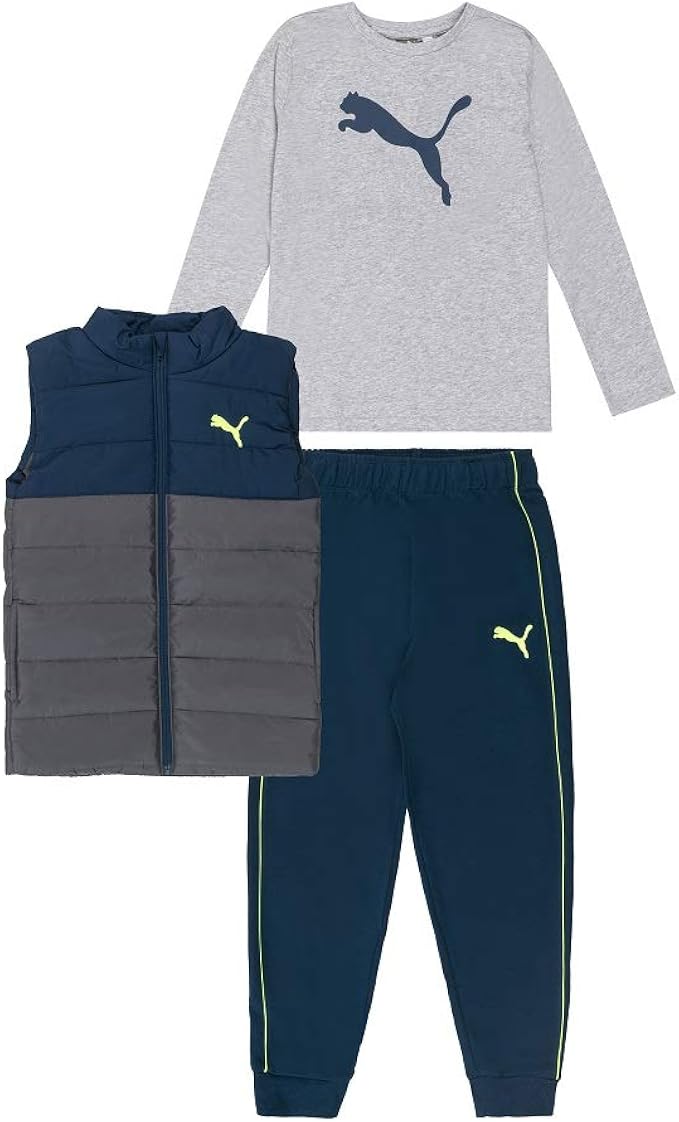 puma 彪马 男童 3 件套背心套装 : 亚马逊中国: 服饰箱包