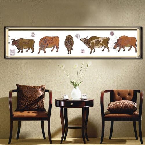 尚世纪精准印花法国dmc十字绣正品专卖最新款名画卧室客厅大画五牛图