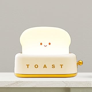 toast 宿舍房间装饰夜灯,可爱的面包 led 夜灯 usb 可充电卡哇伊便携